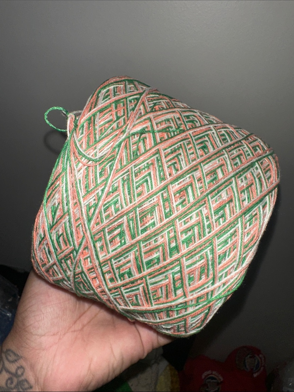 Multicolor Yarn Cake Home Art - Green, Pink, Yellow, Gold - bundle of 5 - Picture 6 of 7